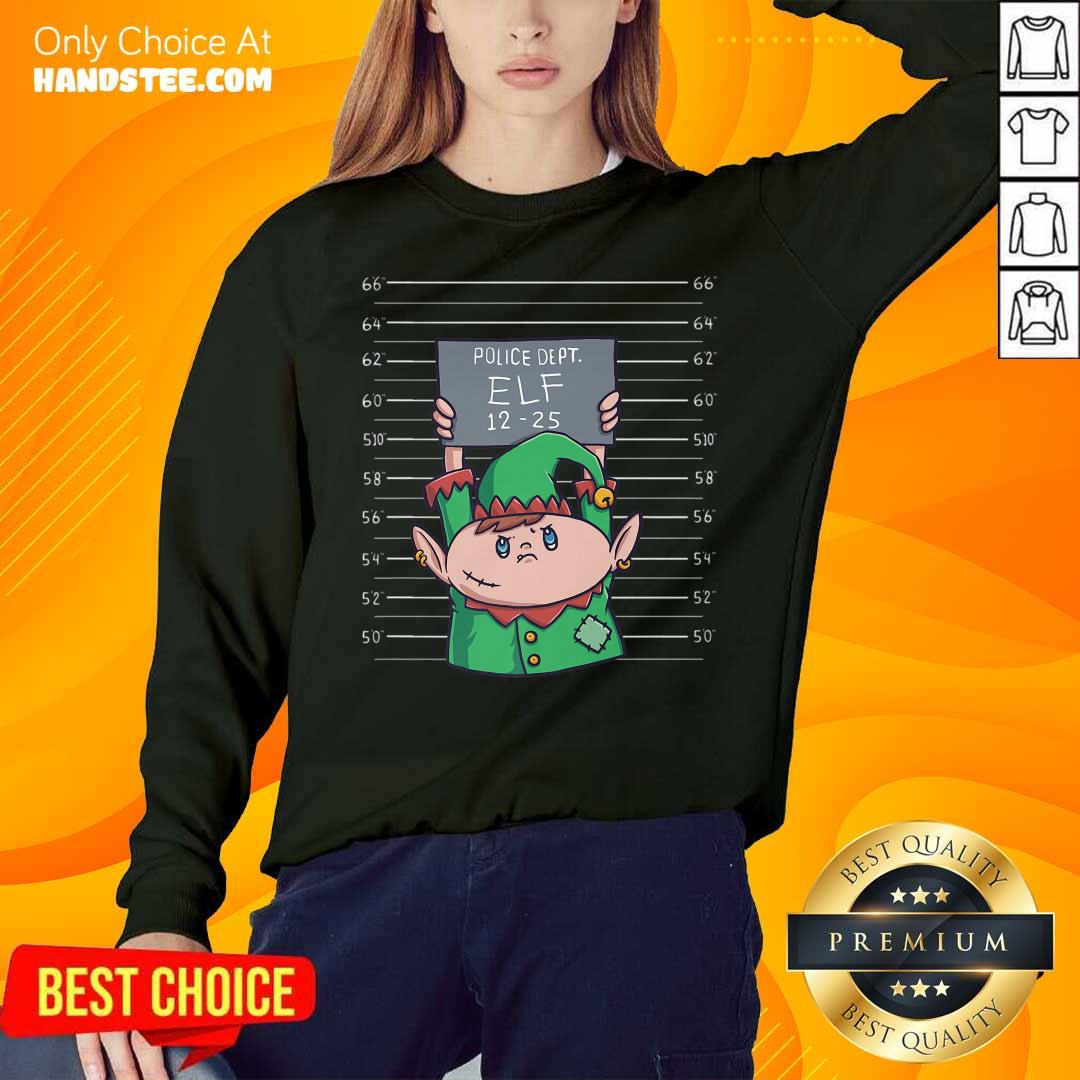 Original Elf Mugshot Funny Christmas Elves Police Officer Policemen Shirt