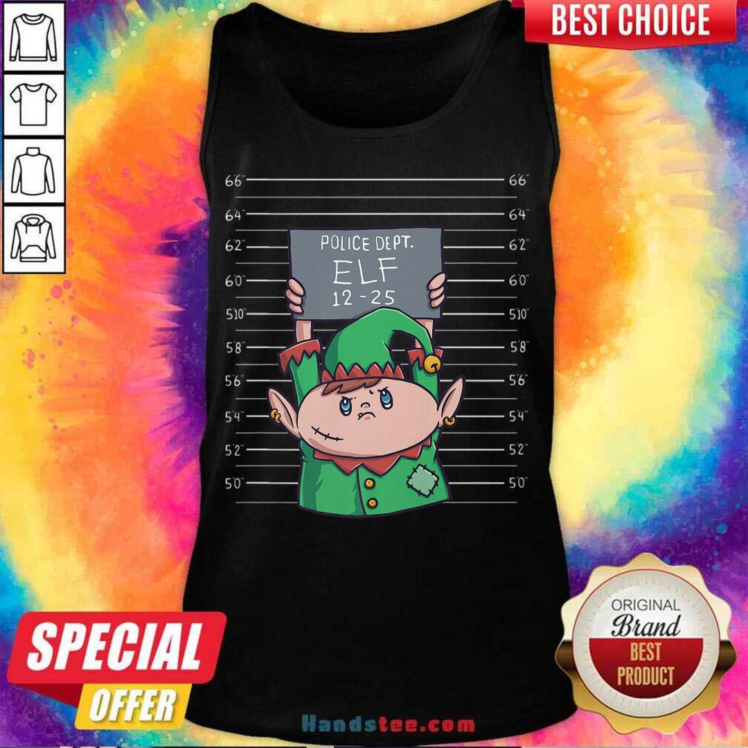 Original Elf Mugshot Funny Christmas Elves Police Officer Policemen Shirt