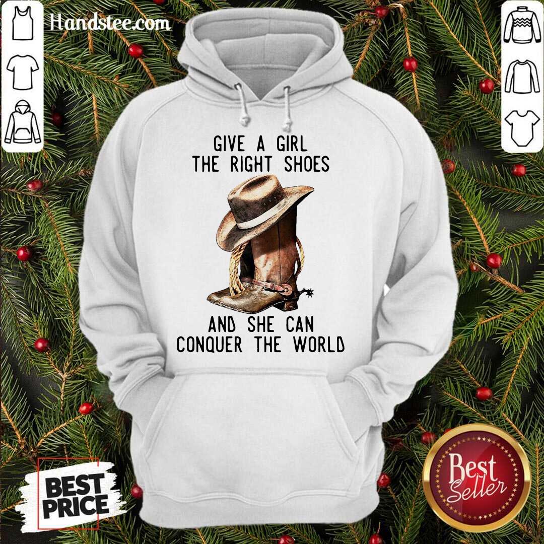 Original Give A Girl The Right Shoes And She Can Conquer The World Shirt