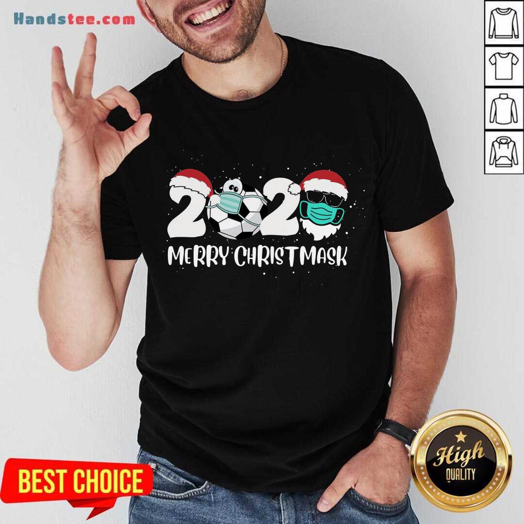 Original Merry Christ Mask 2020 Santa Soccer Sport Quarantine Christmas Shirt