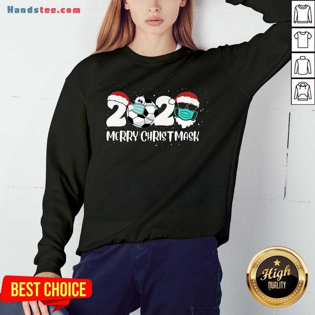 Original Merry Christ Mask 2020 Santa Soccer Sport Quarantine Christmas Shirt