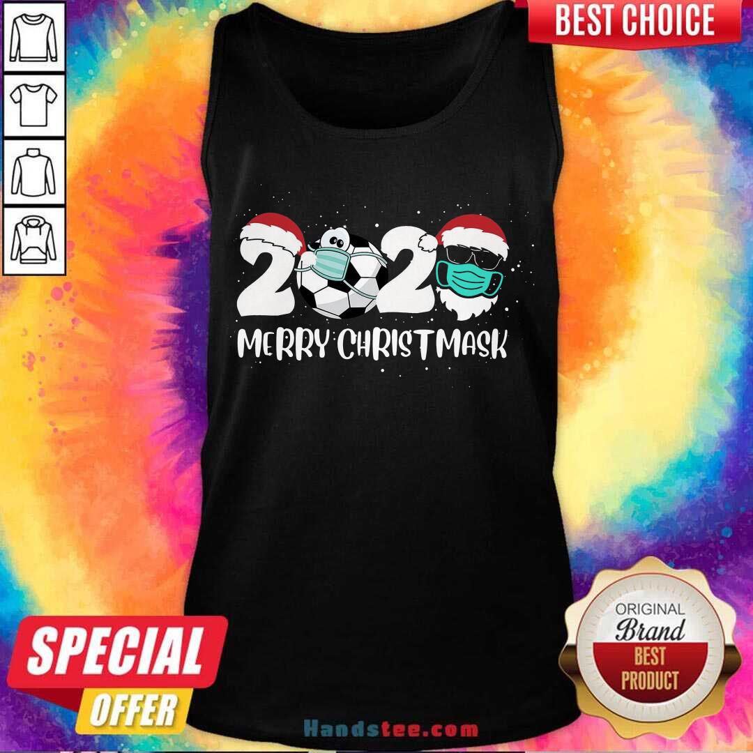 Original Merry Christ Mask 2020 Santa Soccer Sport Quarantine Christmas Shirt