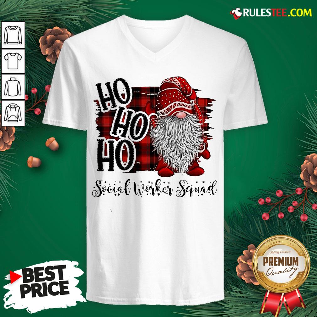 Original Plaid Gnome Ho Ho Ho Social Worker Squad Shirt