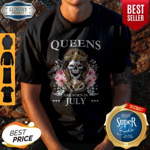 Official Queens Skull Floral Are Born In July Shirt