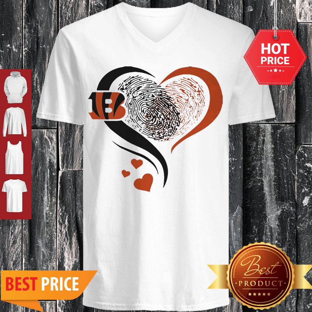 Cincinnati Bengals Rugby Heart Fingerprint Shirt
