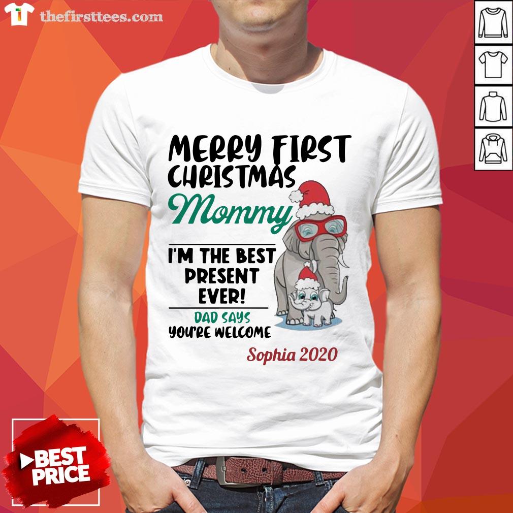 Perfect Elephant Merry First Christmas Mommy Shirt