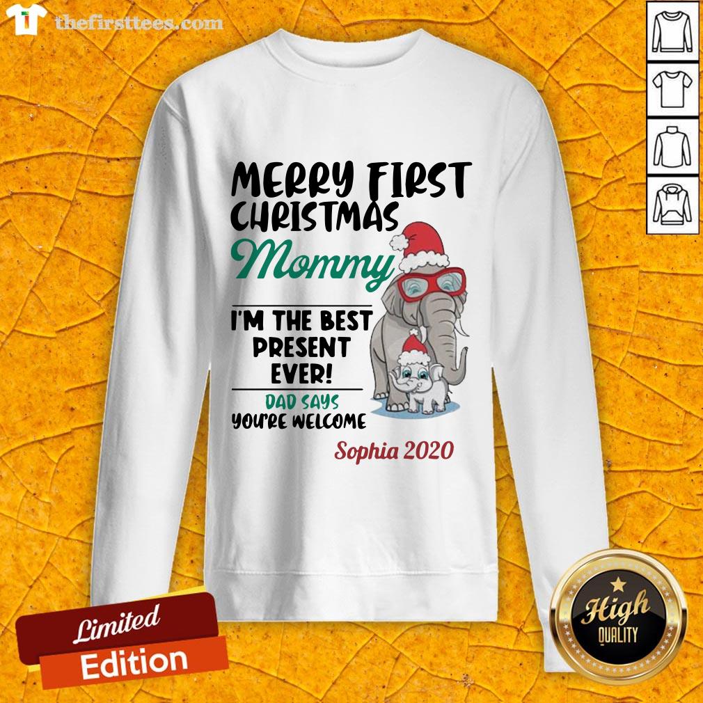 Perfect Elephant Merry First Christmas Mommy Shirt