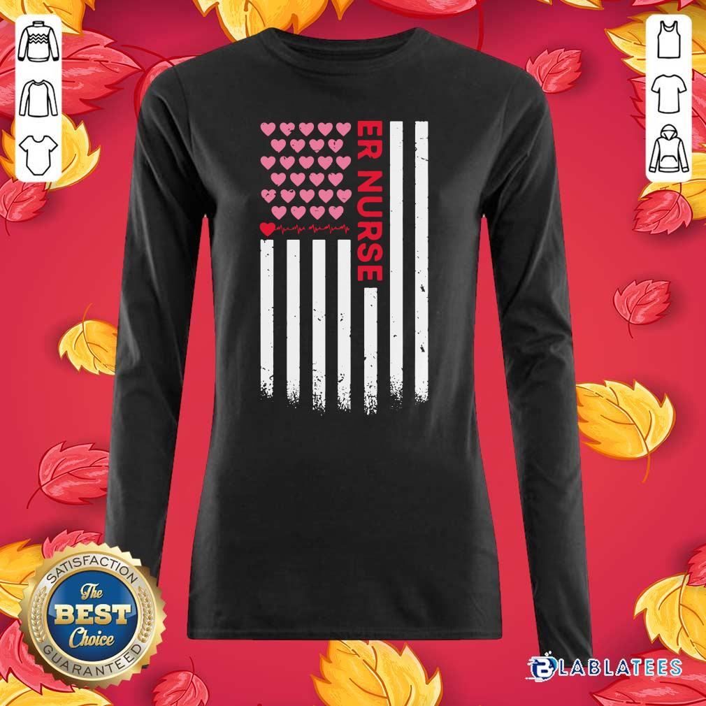 Perfect Er Nurse American Flag Heart Valentine's Day Shirt