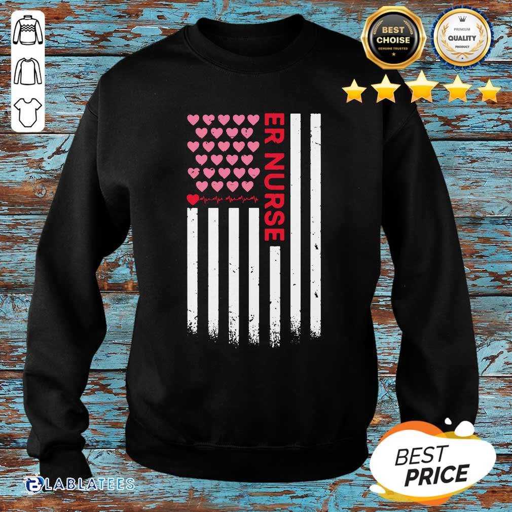 Perfect Er Nurse American Flag Heart Valentine's Day Shirt