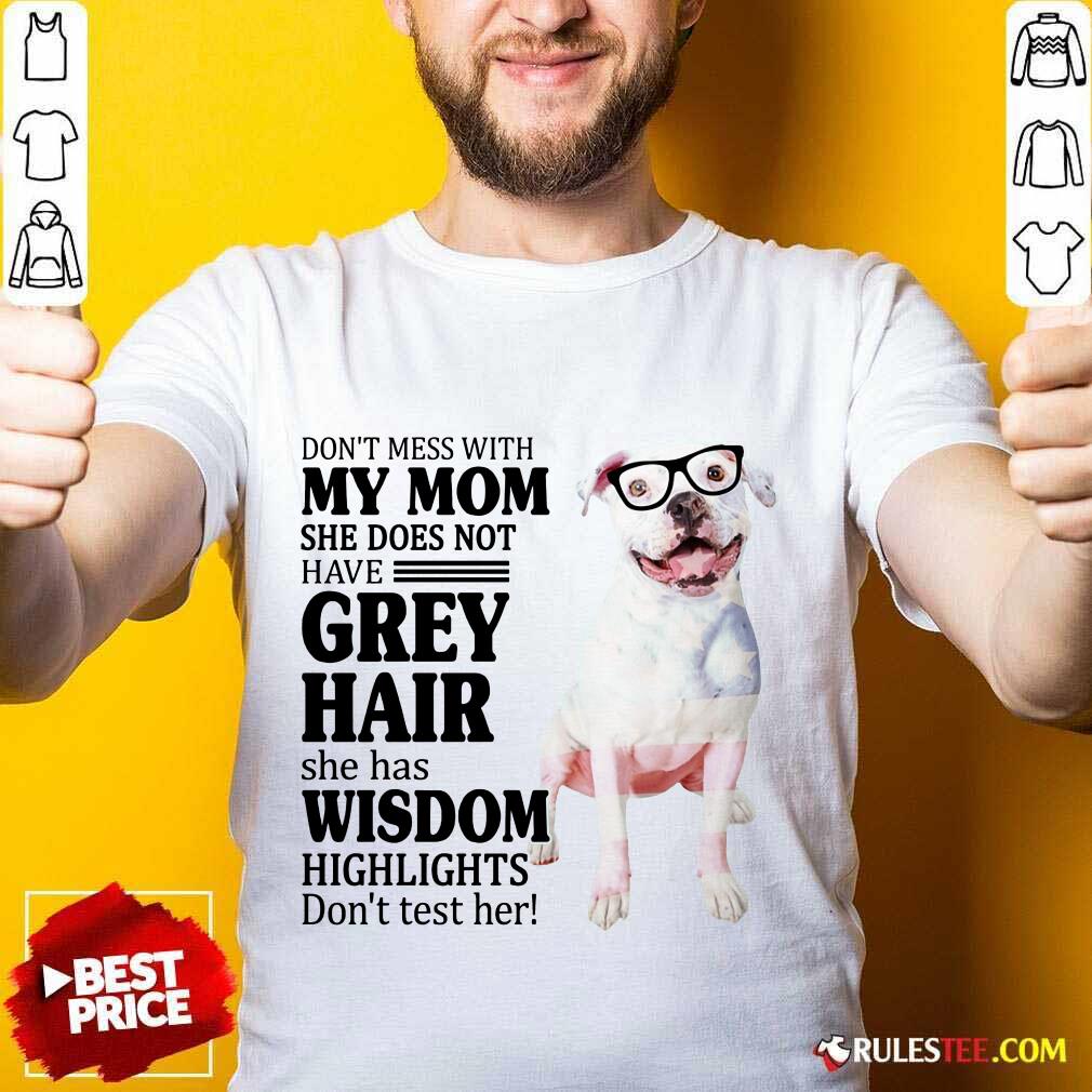 Perfect Pitbull She Does Not Have Grey Hair American Flag Shirt