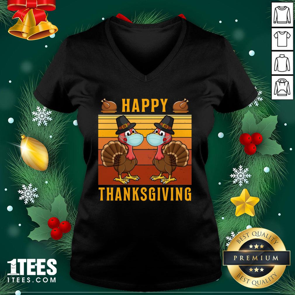 Perfect Thanksgiving 2020 Turkey With Mask Retro Vintage Shirt