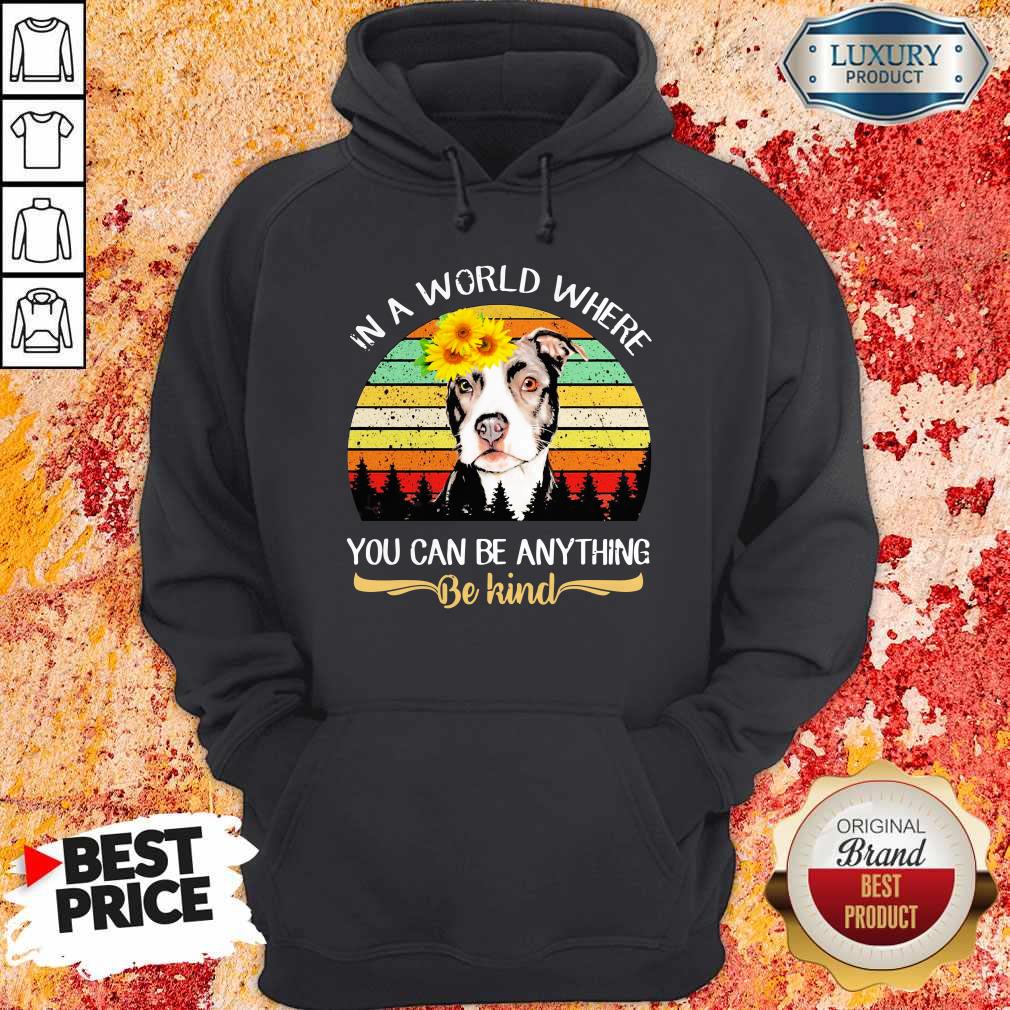 Pitbull Sunflower In A Where You Can Be Anything Be Kind Vintage Shirt