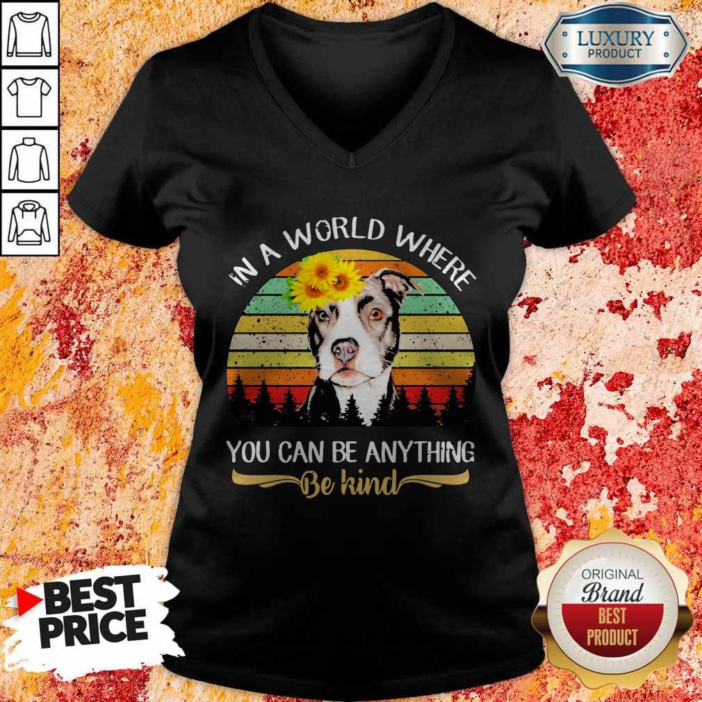 Pitbull Sunflower In A Where You Can Be Anything Be Kind Vintage Shirt