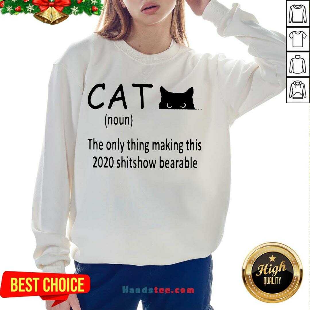 Premium Cat The Only Thing Making This 2020 Shitshow Bearable Shirt