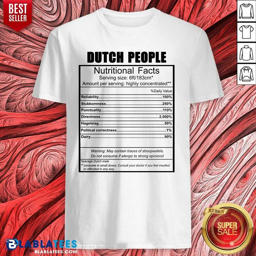 Premium Dutch People Nutritional Facts Weight Lifting Shirt