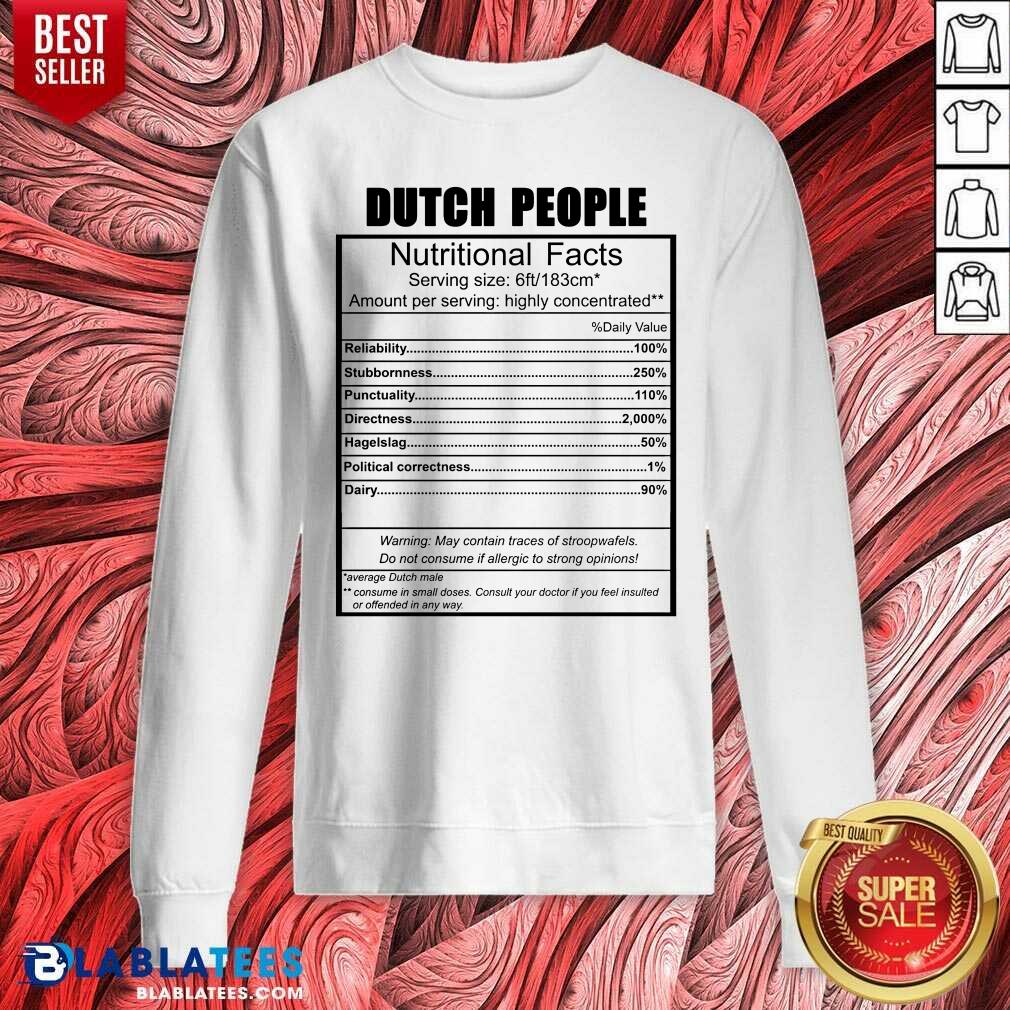 Premium Dutch People Nutritional Facts Weight Lifting Shirt