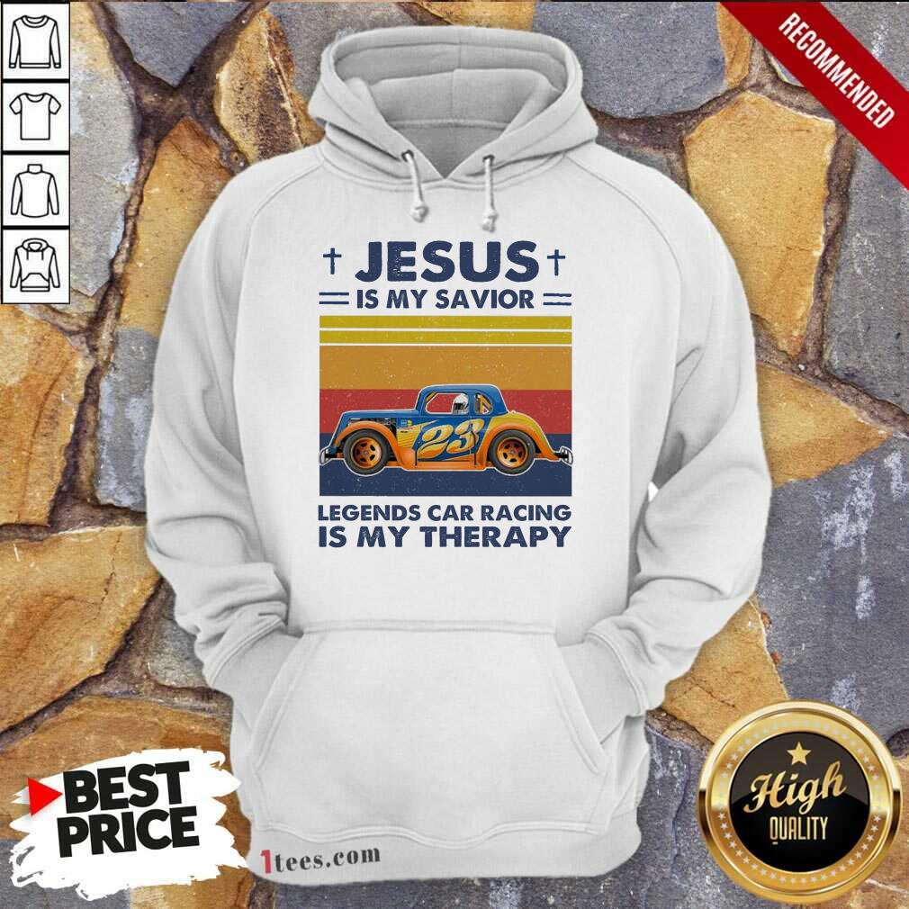 Premium Jesus Is My Savior Legends Car Racing Is My Therapy Vintage Shirt