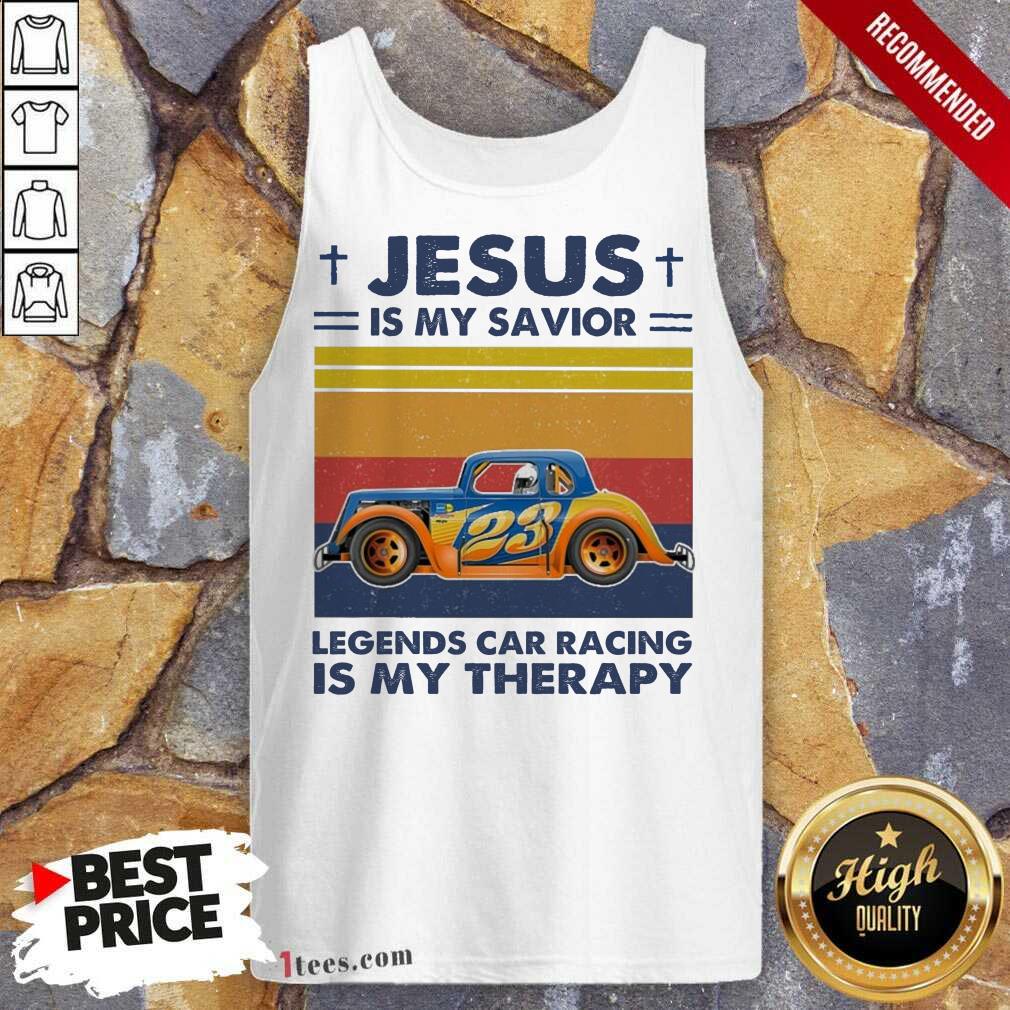 Premium Jesus Is My Savior Legends Car Racing Is My Therapy Vintage Shirt