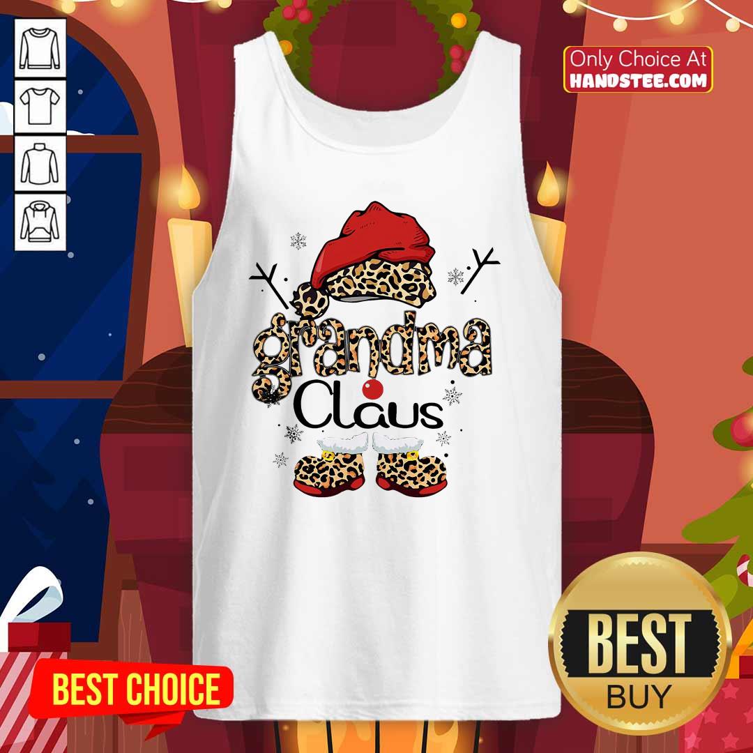 Premium Leopard Grandma Claus Ugly Christmas Shirt