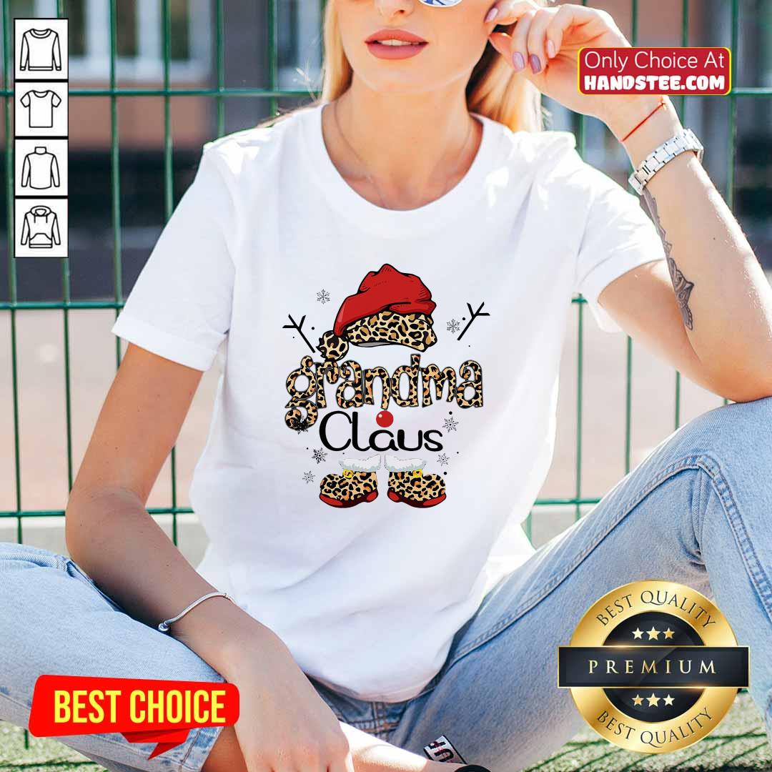 Premium Leopard Grandma Claus Ugly Christmas Shirt