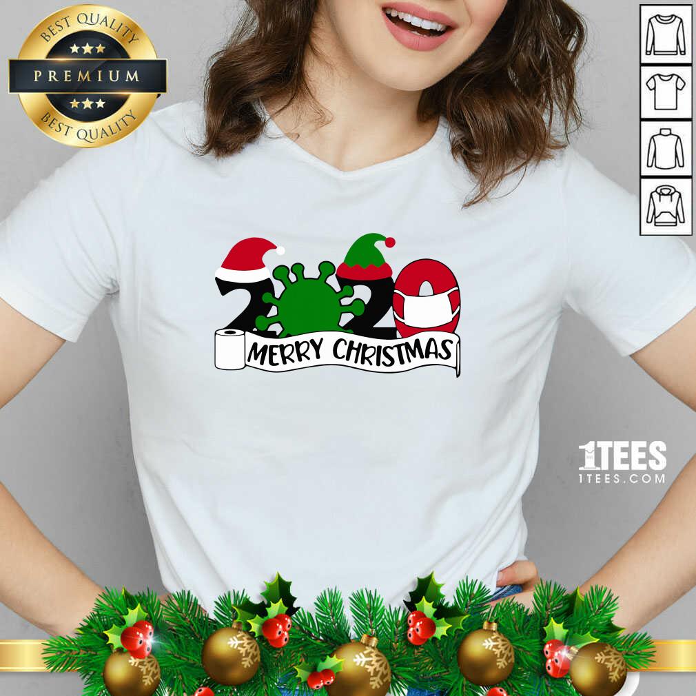 Premium Merry Christmas 2020 Santa Elf Coronavirus Shirt
