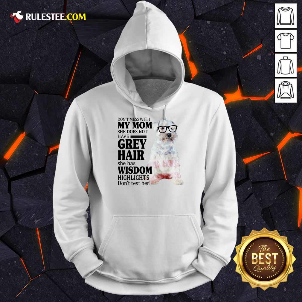 Premium Schnauzer She Does Not Have Grey Hair American Flag Shirt