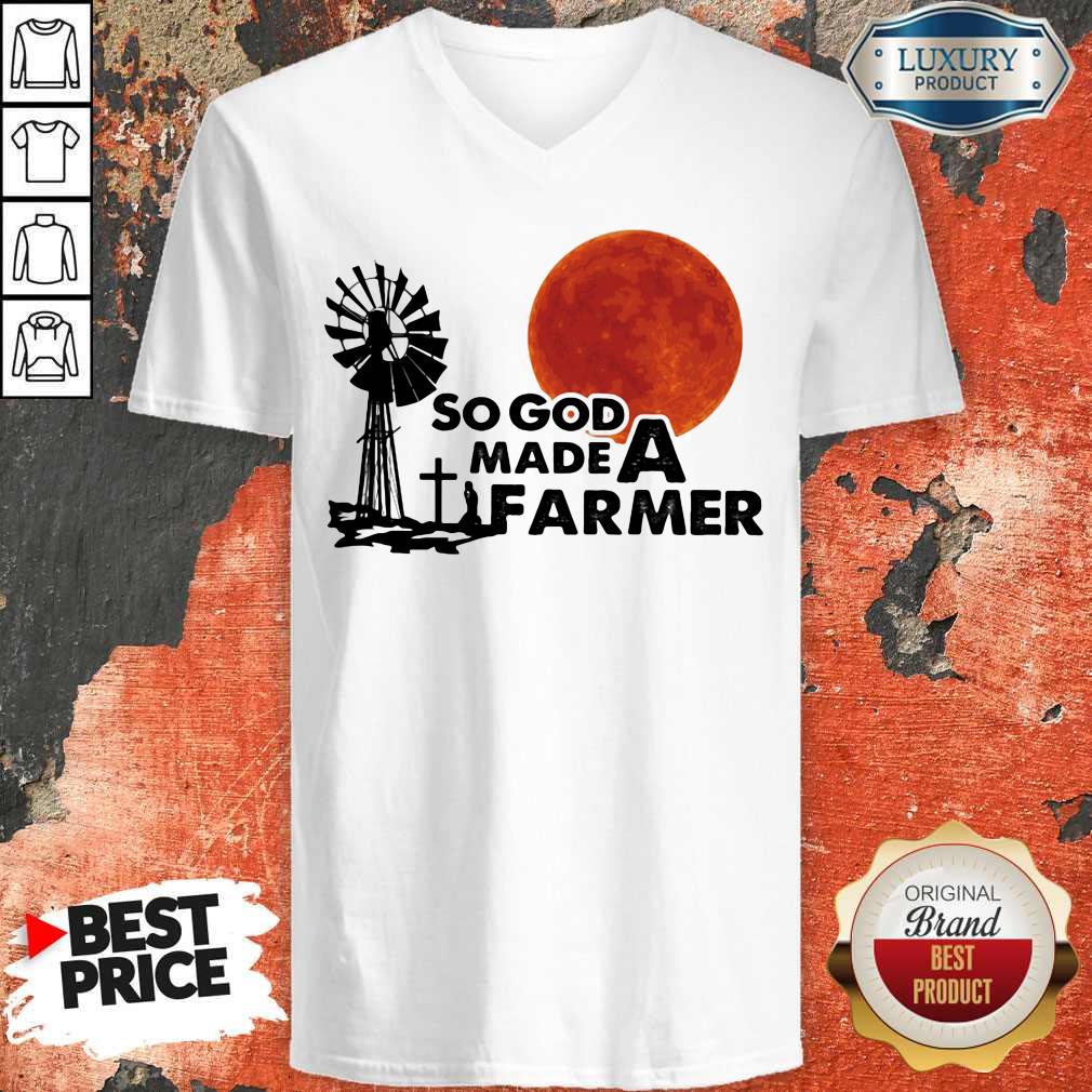 Premium So God Made A Farmer Sunset Shirt
