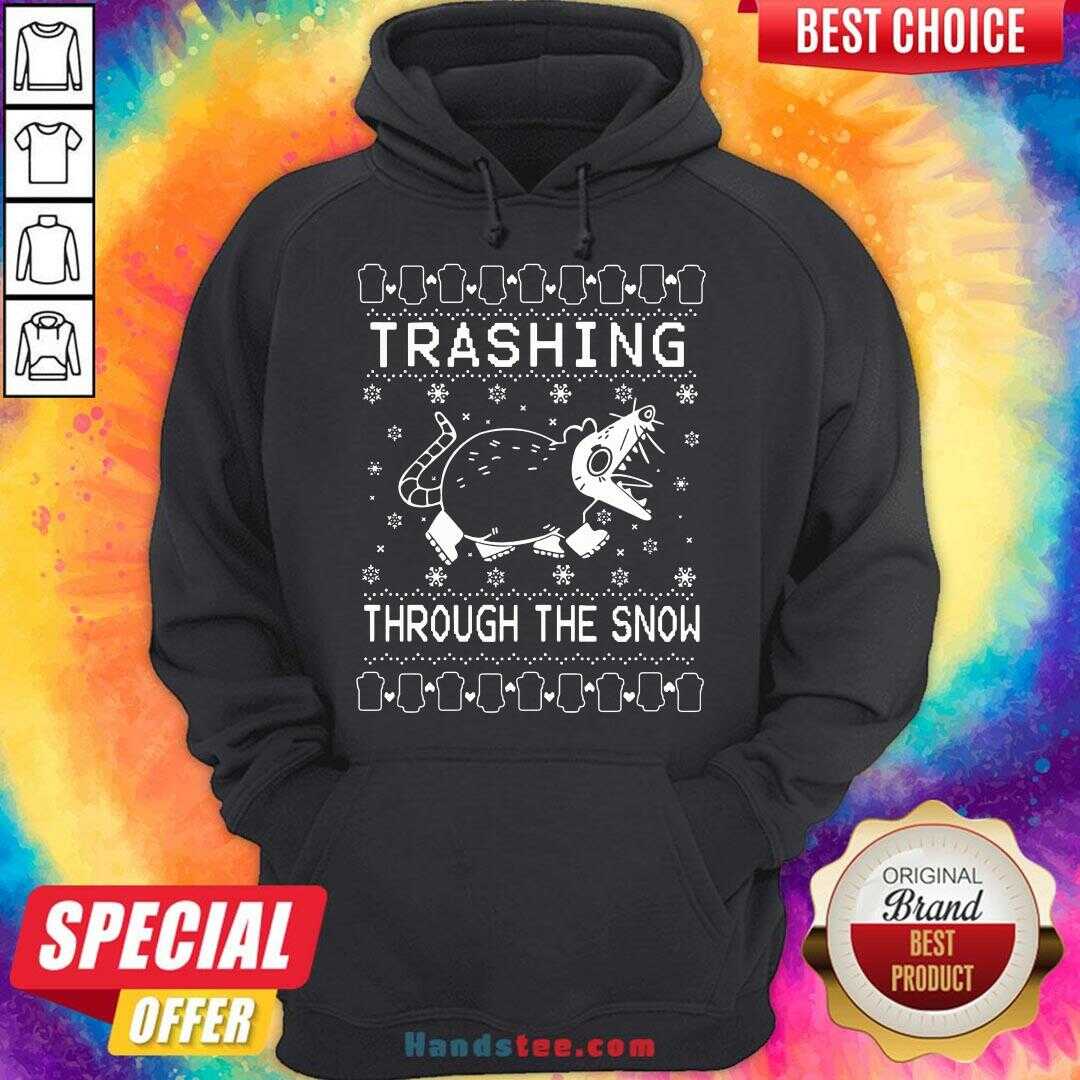 Premium Trashing Mouse Through The Snow Ugly Christmas Shirt