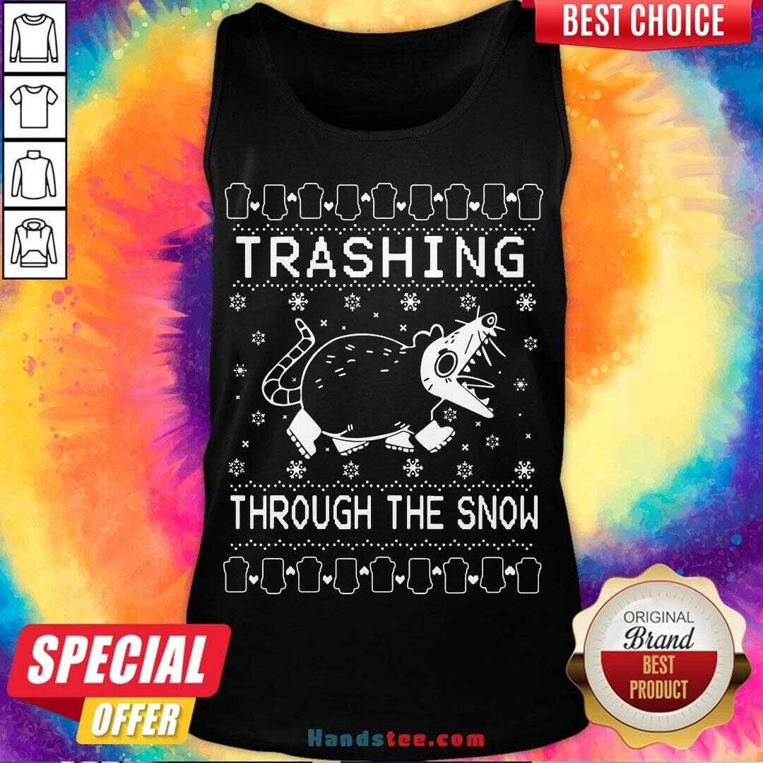 Premium Trashing Mouse Through The Snow Ugly Christmas Shirt