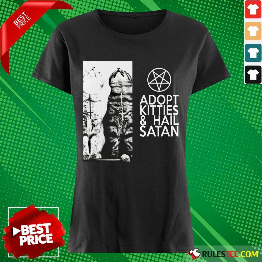 Pretty Adopt Kitties And Hail Satan Shirt