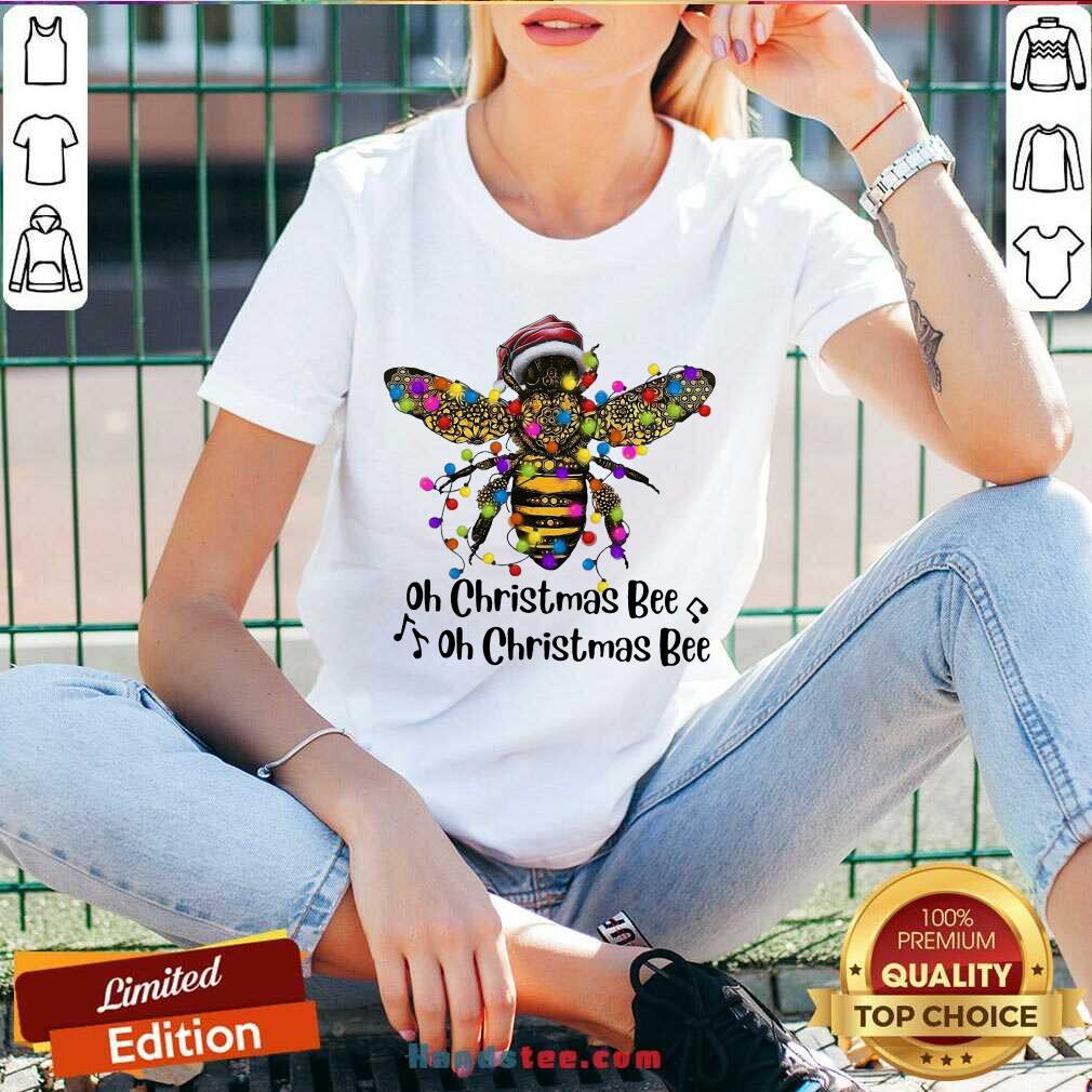 Pretty Bee Santa Oh Christmas Bee Oh Christmas Bee Light Shirt