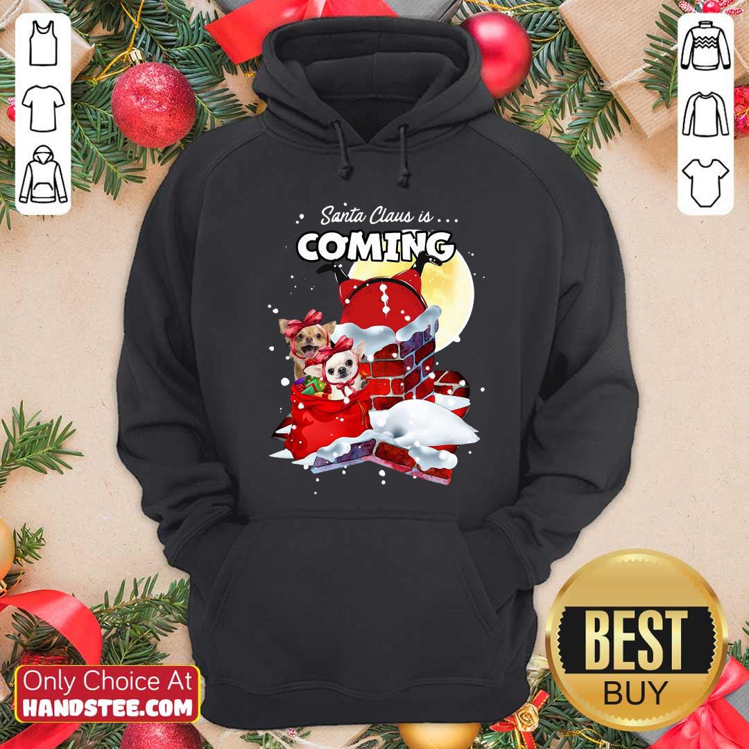Pretty Chihuahua Santa Is Coming Gift For You Crewneck Ugly Christmas Shirt