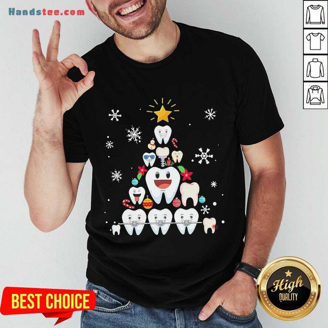 Pretty Dental Teeth Tree Christmas Shirt