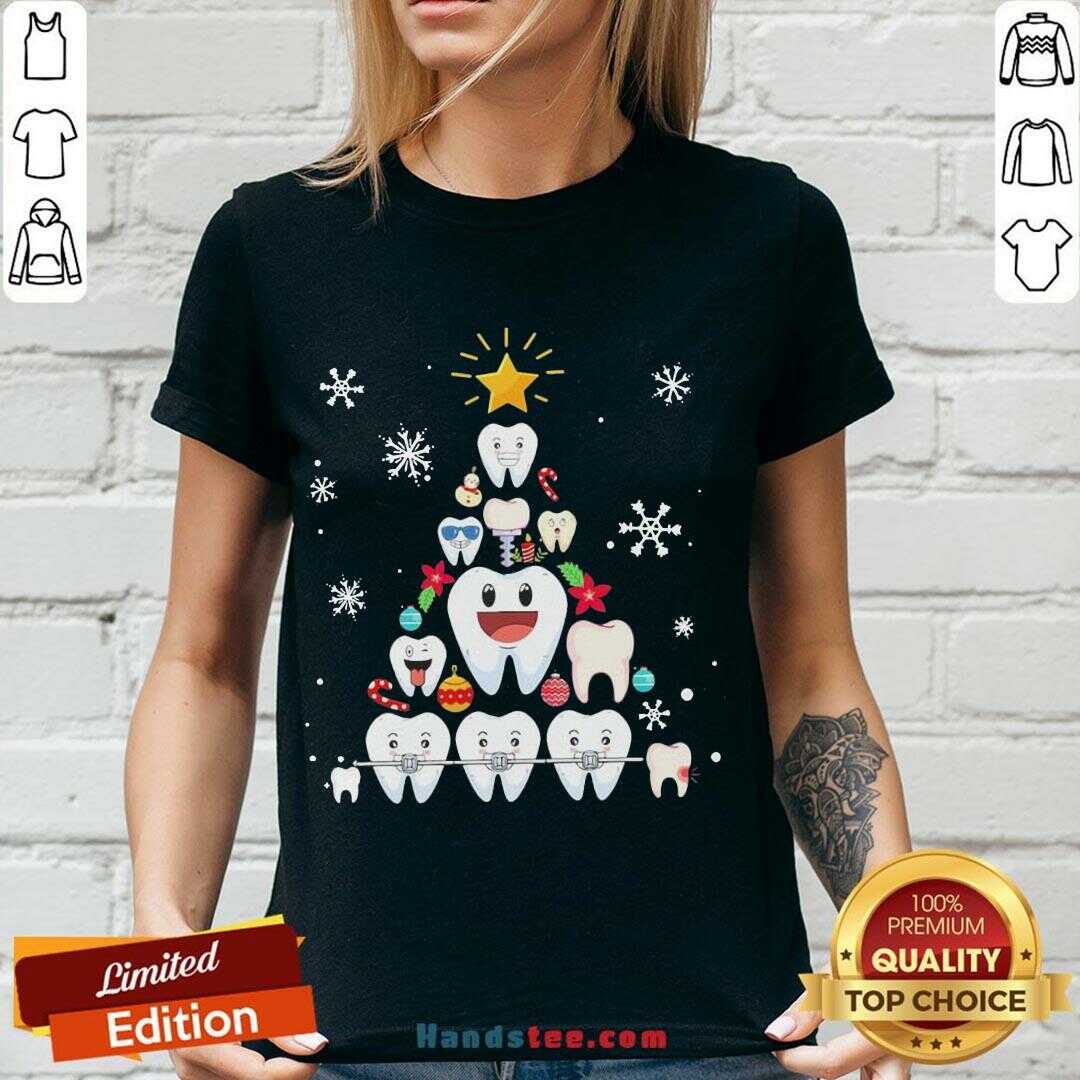 Pretty Dental Teeth Tree Christmas Shirt