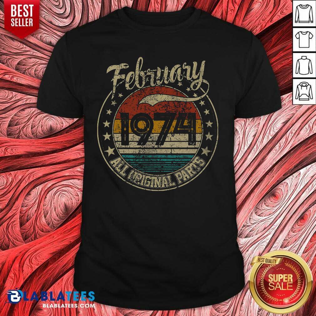Pretty February 1974 All Original Parts Vintage Shirt