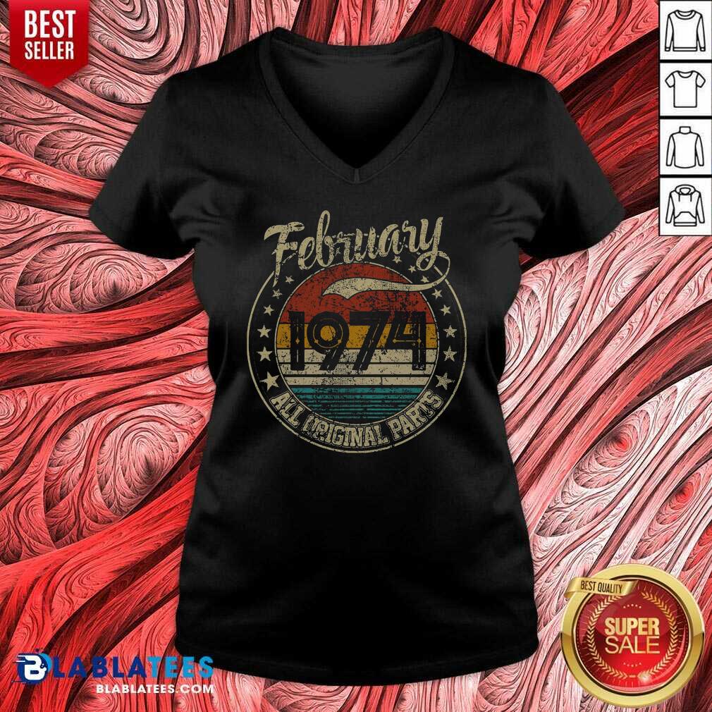 Pretty February 1974 All Original Parts Vintage Shirt