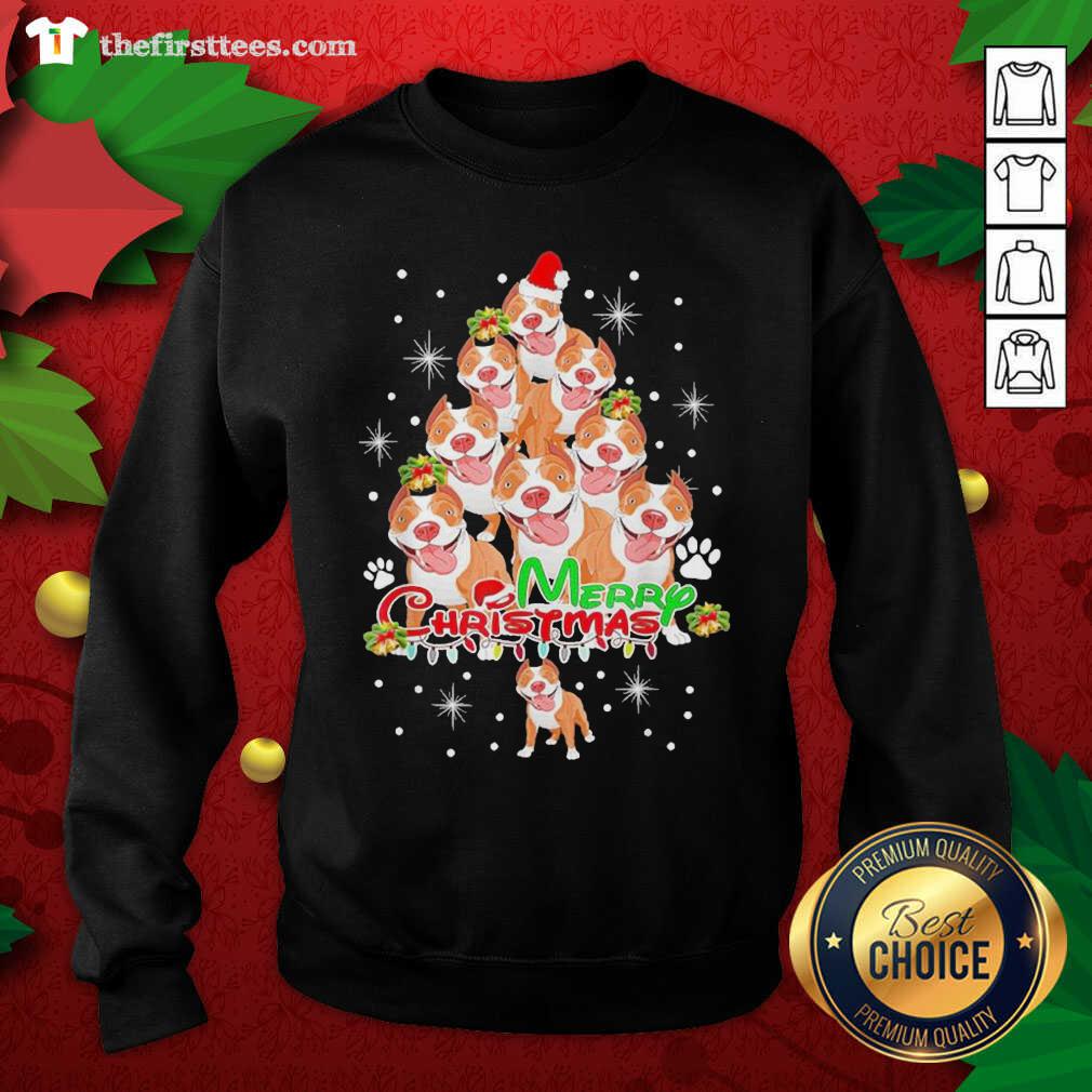 Pretty Merry Pitmas Pitbull Christmas Tree Dogs Shirt