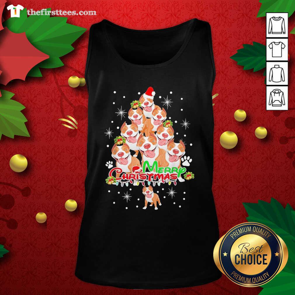 Pretty Merry Pitmas Pitbull Christmas Tree Dogs Shirt
