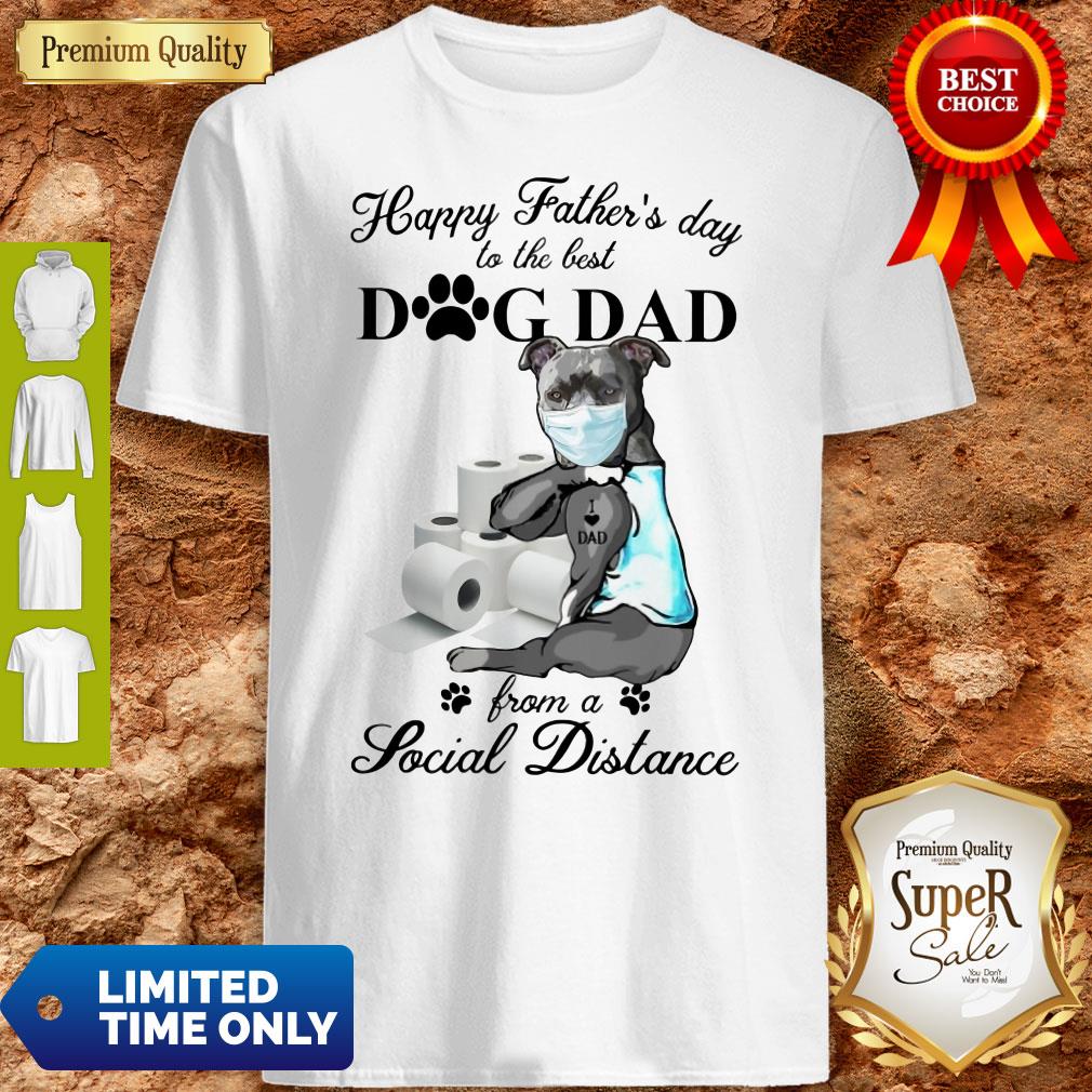 Pretty Pit Bull Tattoo I Love Dad Happy Father's Day Shirt