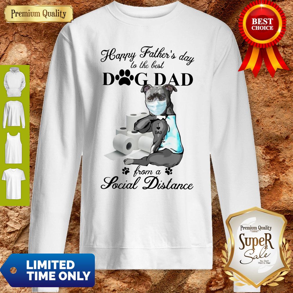 Pretty Pit Bull Tattoo I Love Dad Happy Father's Day Shirt