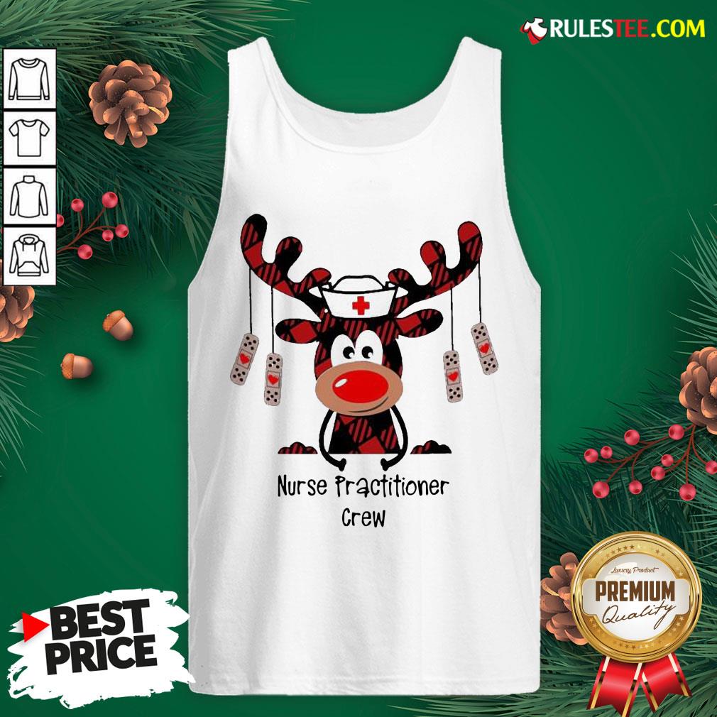 Pretty Plaid Reindeer Nurse Practitioner Crew Christmas Shirt