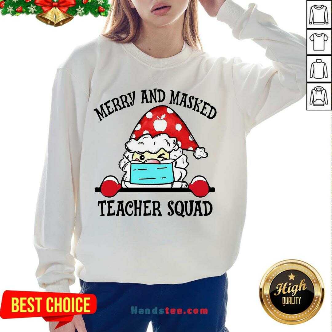 Pretty Santa Claus Merry And Masked Teacher Squad Shirt