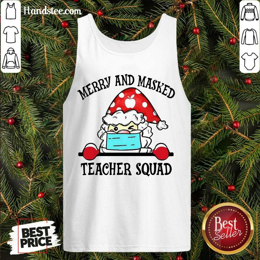 Pretty Santa Claus Merry And Masked Teacher Squad Shirt