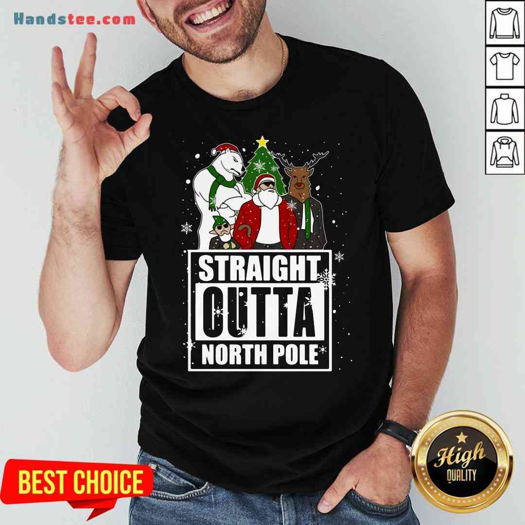 Pretty Straight Outta North Pole Christmas Shirt