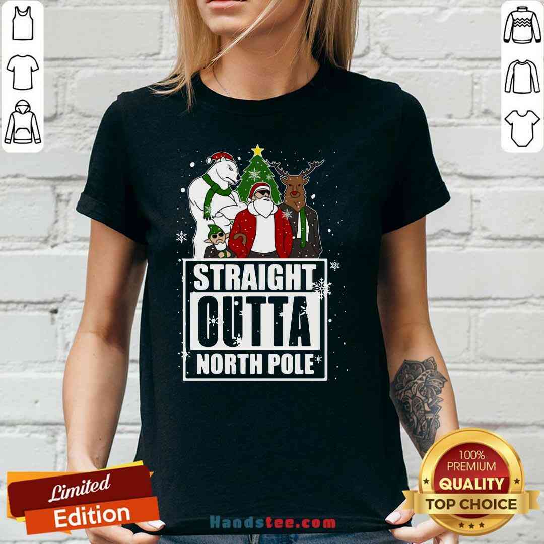 Pretty Straight Outta North Pole Christmas Shirt
