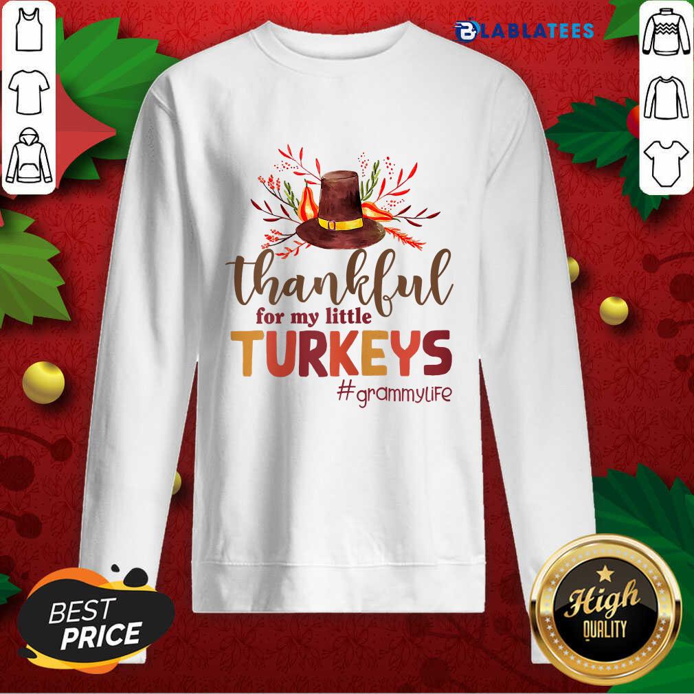 Pretty Thankful For My Little Turkeys Grammy Life Thanksgiving Shirt