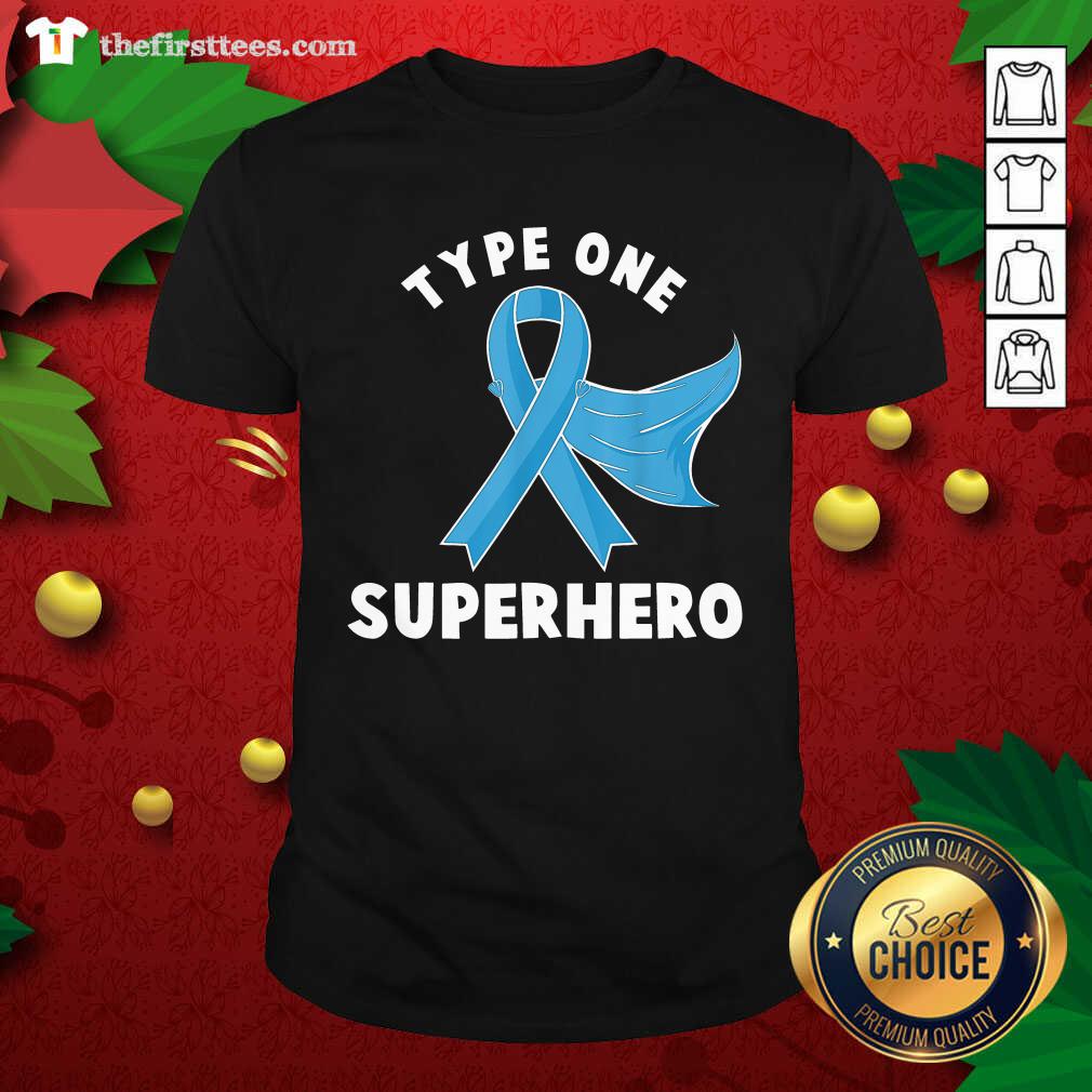 Pretty Type One Superhero Diabetes Awareness Diabetic Shirt