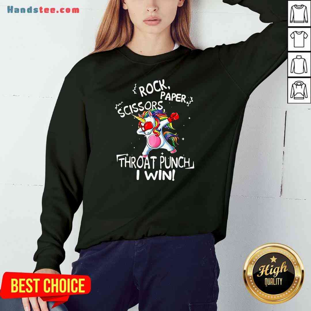 Pretty Unicorn Dabbing Boxing Rock Paper Scissors Throat Punch I Win Shirt