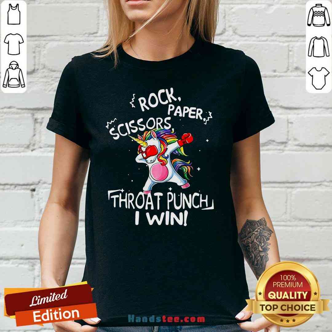 Pretty Unicorn Dabbing Boxing Rock Paper Scissors Throat Punch I Win Shirt