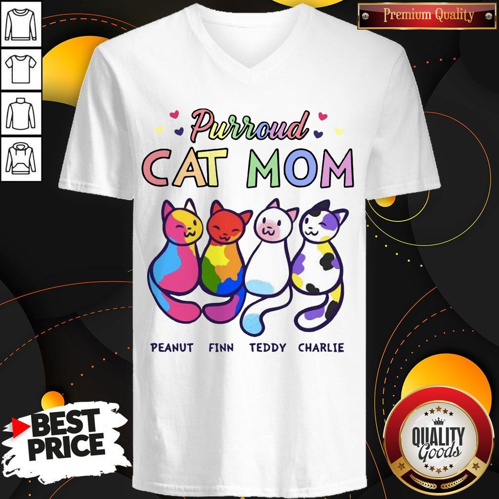 Purroud Cat Mom Peanut Finn Teddy Charlie Shirt